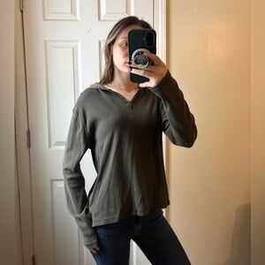 Eddie Bauer Olive Green Long Sleeve with Hood